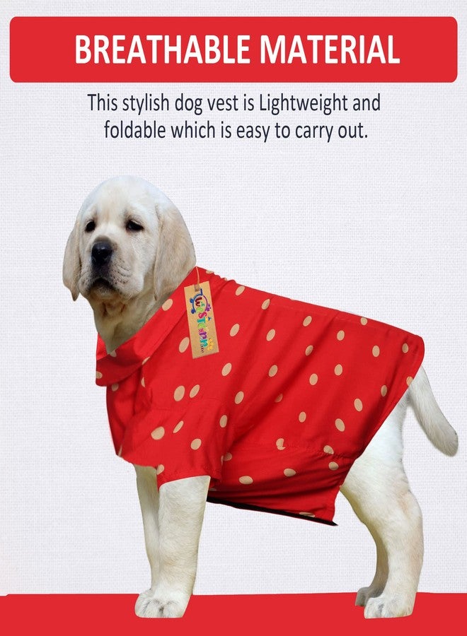 ويستيرن إرا قميص مطبوع عصري فائق النعومة من ويسترن إيرا، ملابس مريحة للغاية للكلاب، قميص قطني مطبوع يسمح بمرور الهواء، قميص خفيف الوزن ولطيف لحيواناتك الأليفة (مقاس كبير جدًا - 28 بوصة) (أحمر منقط) - Image 2